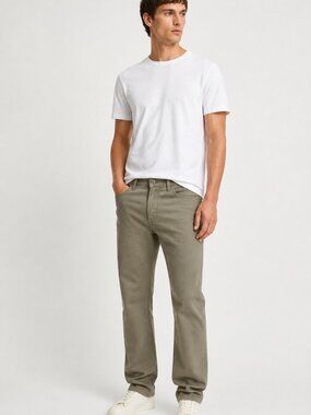 English Laundry Men's Olive Green 5-Pocket Stretch Chino Pants Casual Size 36x30